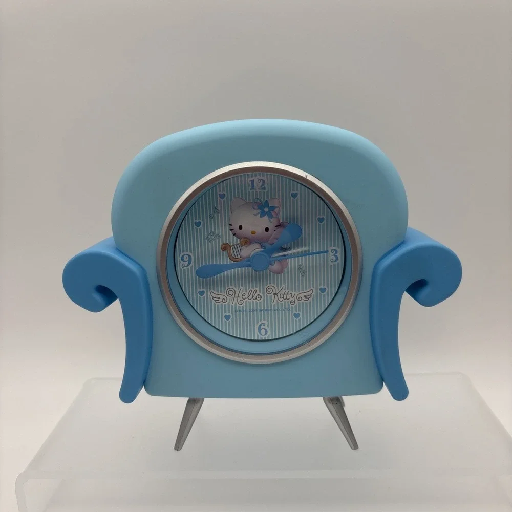 VTG Sanrio Hello Kitty Blue Angel 2001 Couch Collectible Mini Alarm Clock Rare